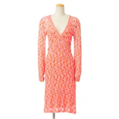■美品■Missoni ミッソーニ ワンピース サイズ40 Vネック レーヨン ニット インナー付 イタリア製 ブランド古着【中古】20260727/RB0223のサムネイル