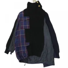 サカイ アウター レディース キルティング チェック ニット 異素材ミックス アパレル 服  Sacai ブルー 青 ブラック 黒 ナイロン    秋 冬【中古品】のサムネイル