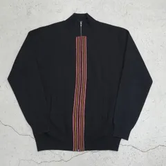 Paul Smith LONDON ポールスミス ロンドン マルチ ストライプ 切替 ジップアップ ドライバーズ ニット ririジップ 463408 黒 L 2563Q★4のサムネイル