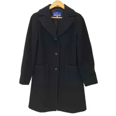 バーバリーブルーレーベル BURBERRY BLUE LABEL アンゴラ ウール メルトン ブラック チェスター ロング コート レディース  38のサムネイル