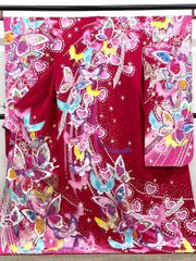 振袖 ラメ刺繍 グリッター箔 銀通し 蝶 身丈170cm HKT237 - メルカリ