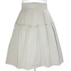 デイジーリンフォクシー DAISY LIN For FOXEY スカート タックフレア ひざ丈 ハリ感 38 S相当 ベージュ 30293 /Xのサムネイル