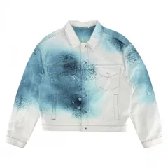 ルイヴィトン デニムジャケット メンズ スプレーデニムジャケット アウター モノグラム 服 LOUIS VUITTON 52 RM231M U14 HOA10W ホワイト 白 ブルー 青 ゴールド金具 コットン    春 秋【中古品】のサムネイル