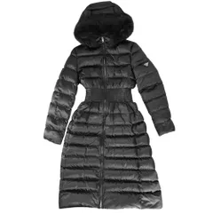 プラダ ダウンジャケット レディース アウター ロングコート フード付き ファー ギャザー PRADA 38 29E364 ブラック 黒 シルバー金具  ポリアミド   冬 美品【中古品】のサムネイル