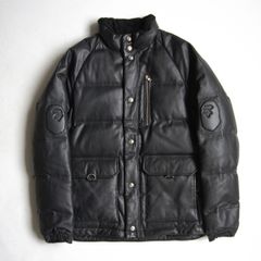 【2011AW】A BATHING APE×mastermind JAPAN【レザー ダウンジャケット】M エイプ マスターマインド 26070514