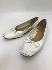 BEAUTY & YOUTH ビューティ&ユース 日本製 リボン スクエア フラット パンプス size38/ホワイト ■■ レディースのサムネイル