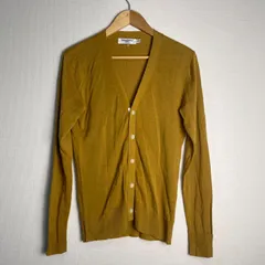 Traditional Weatherwear ニットカーディガン Vネック 長袖 ウール100% ハイゲージ シンプル カジュアル マスタード サイズS NB138のサムネイル