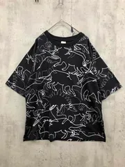 DOUBLE NAME ダブルネーム 294-822020 恐竜 プリント Tシャツ sizeF/黒 ■◆ レディースのサムネイル
