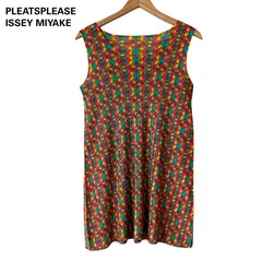 PLEATS PLEASE ISSEY MIYAKE プリーツプリーズ イッセイミヤケ Geometric Print Multi Color Tunic Dress Mintのサムネイル