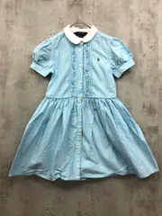 POLO RALPH LAUREN ポロ ラルフローレン スモールポニー ワンピース size6 120/60/水色 ■◆ キッズのサムネイル