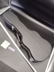 Ukulele Hard Case, Soprano Size, Black, Leather-like Faux Leather, Gourd Shape, Approx. 55cm Total Length (measured), Musical Instrument Accessory, for Carrying, Storage, Protection, and Preservation.