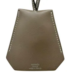 美品□HERMES エルメス ヴォースイフト ラージ レザー クロシェット ネックレス エトゥープ C刻印入り フランス製 メンズ レディースのサムネイル