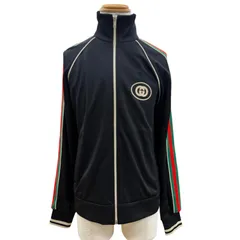 極美品▼GUCCI グッチ 24SS 696802 インターロッキングG ウェブストライプ ZIPUP トラックジャケット ブラック S 伊製 正規品 メンズのサムネイル
