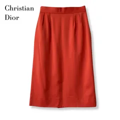 Christian Dior クリスチャンディオール ウール タイトスカート オレンジ Wool Straight Skirtのサムネイル