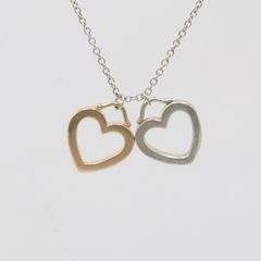 Tiffany ティファニー ダブルオープンハートネックレス 18K シルバー