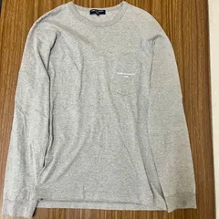 (b10095)コムデギャルソン・オム COMME des GAR_ONS HOMME グレー ロゴプリント ポケット 長袖 Tシャツ コットン100% メンズ/10095のサムネイル