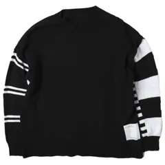 Maison ULA メゾンウラ 26SS BORDER SLEEVE PULLOVER ボーダースリーブプルオーバー 6244-09004 1 BLACK セーター クルーネックニット ROYAL FLASH トップス g27588のサムネイル