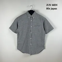 JUN MEN 80s japan vintage BD SHIRTS  ジュンメン ヴィンテージ チェック 半袖シャツ ボタンダウン 日本製 レア 希少 昭和のサムネイル