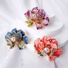 華やか フラワーブローチ パール ビジュー 花モチーフ レディース 3