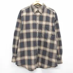 XL/古着 ティンバーランド 長袖 ブランド シャツ メンズ 90年代 90s コットン ボタンダウン ベージュ オンブレ チェック【spe】 26jul14のサムネイル