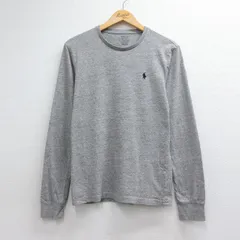 M/古着 ラルフローレン 長袖 ブランド Tシャツ メンズ ワンポイントロゴ クルーネック グレー 霜降り 26jul14のサムネイル