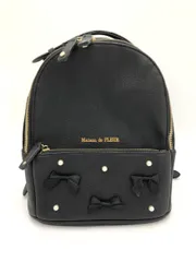 MAISON DE REEFUR メゾンドリーファー パール リボン 合皮 リュック デイパック バッグ ブラック ■■ レディースのサムネイル
