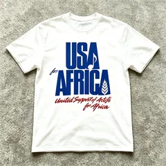 新品 未使用 USA for Africa We are the World バンドTシャツ アーティストTシャツ メンズ Lサイズ XLサイズ 半袖 夏物 夏服 バンティー バンT ホワイト プリント 80年代 古着風 ストリート アメカジ アメリカンのサムネイル