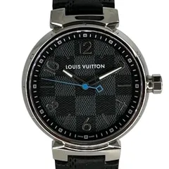 【LOUIS VUITTON】 ルイ・ヴィトン タンブールGM ダミエ・グラフィット クォーツ QA073Z 41mm ブラック/グレー SS ステンレス レザーベルト 100m防水 メンズ 時計 腕時計 【中古】 USED-A【9304】のサムネイル