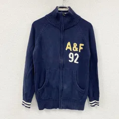 Abercrombie&Fitch　アバクロンビー&フィッチ　ジップカーディガン　紺　ネイビー　Sサイズ　古着のサムネイル
