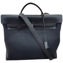 エルメス HERMES エールバッグMM □F刻印 ブラック トワル/レザー メンズ ショルダーバッグのサムネイル