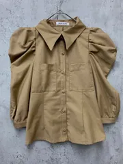 REDYAZEL レディアゼル パワーショルダー襟付き ブラウス シャツ sizeS/ベージュ系 ■◆ レディースのサムネイル