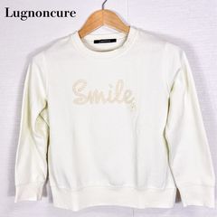 ルノンキュール ディズニー ミッキー 刺繍 スウェット トレーナー M 裏起毛 アイボリー 白 クルーネック Smile 長袖 トップス ラメプリント レディース Lugnoncure 【000137】のサムネイル