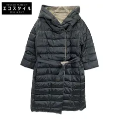 S MaxMara　エスマックスマーラ　ダークネイビー×ベージュ ベルト付きリバーシブルフーデットダウンコート　42のサムネイル