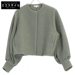 yori　ヨリ　YR25-23137AW モスグリーン ウール混 エアリーパフショートコート　36のサムネイル