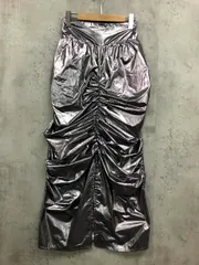 VIOLETTA ヴィオレッタ フロントギャザー スカート sizeM/シルバー ■◇ レディースのサムネイル