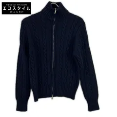 Cruciani　クルチアーニ　×バーニーズ ネイビー ウール ジップニットのサムネイル