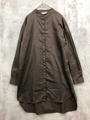 Andemiu アンデミュウ バンドカラー サイドスリット チュニック丈 ロング 長袖 シャツ sizeF/カーキ ■◇ レディースのサムネイル