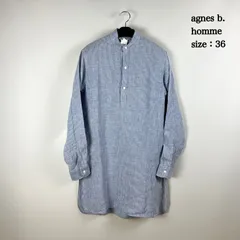 agnes b. homme 00s FRANCE archive LINEN long shirts 36 アニエスべーオム フランス製 スタンドカラー ロングシャツ プルオーバー レア アーカイブ アトリエ 希少のサムネイル