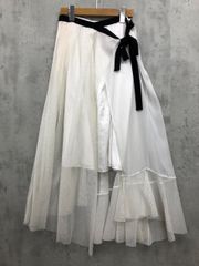 AULA アウラ 3182-07005 メッシュフレア スカート size0/白 ■◆ レディース