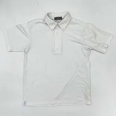 ABAHOUSE アバハウス 接触冷感シルケット天笠ボタンダウンポロシャツ ホワイト サイズ44 □〇のサムネイル
