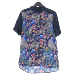 ダイエットブッチャースリムスキン DIET BUTCHER SLIM SKIN 14SS UNDER THE JUICY MOON フクロウボタニカルシャツ 半袖 2 ネイビー/マルチカラーのサムネイル