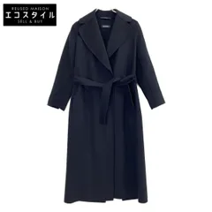 S MaxMara　エスマックスマーラ　901609936 クトートアマーノ ブラック ヴァージンウール ダブルフェイス ベルテッドロングコート　34のサムネイル