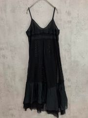 AULA アウラ 3182-03004 メッシュ キャミソール ワンピース size0/黒 ■◆ レディース