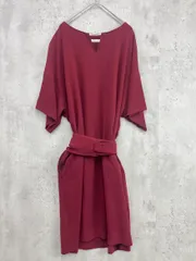 BEATRICE ベアトリス キーネック ワンピース size38/ワインレッド ■■ レディースのサムネイル
