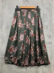 Rouge vif ルージュヴィフ アバハウス 花柄 フラワー プリーツ 裾パイピング ロング スカート size36/グリーン ■■ レディースのサムネイル