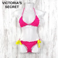 新品未使用 美品 Victoria's Secret ヴィクトリアズシークレット ドット フリル ビキニ ピンク S 水玉のサムネイル