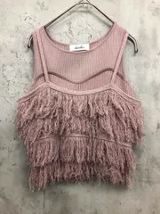 美品 dazzlin ダズリン 022432601001-01 フリンジニット キャミセット トップス タンクトップ sizeF/ピンク ■◆ レディースのサムネイル