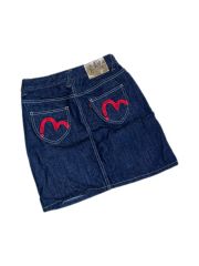 美品】EVISU デニムミニスカート フリンジ裾 - メルカリ