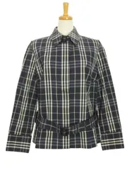 バーバリー ロンドン BURBERRY LONDON チェック シャツジャケット ベルト付き 13BR ネイビー 紺 アウターのサムネイル