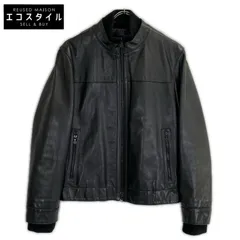 NeilBarrett　ニールバレット　ブラック リブ レザージャケット　XSのサムネイル